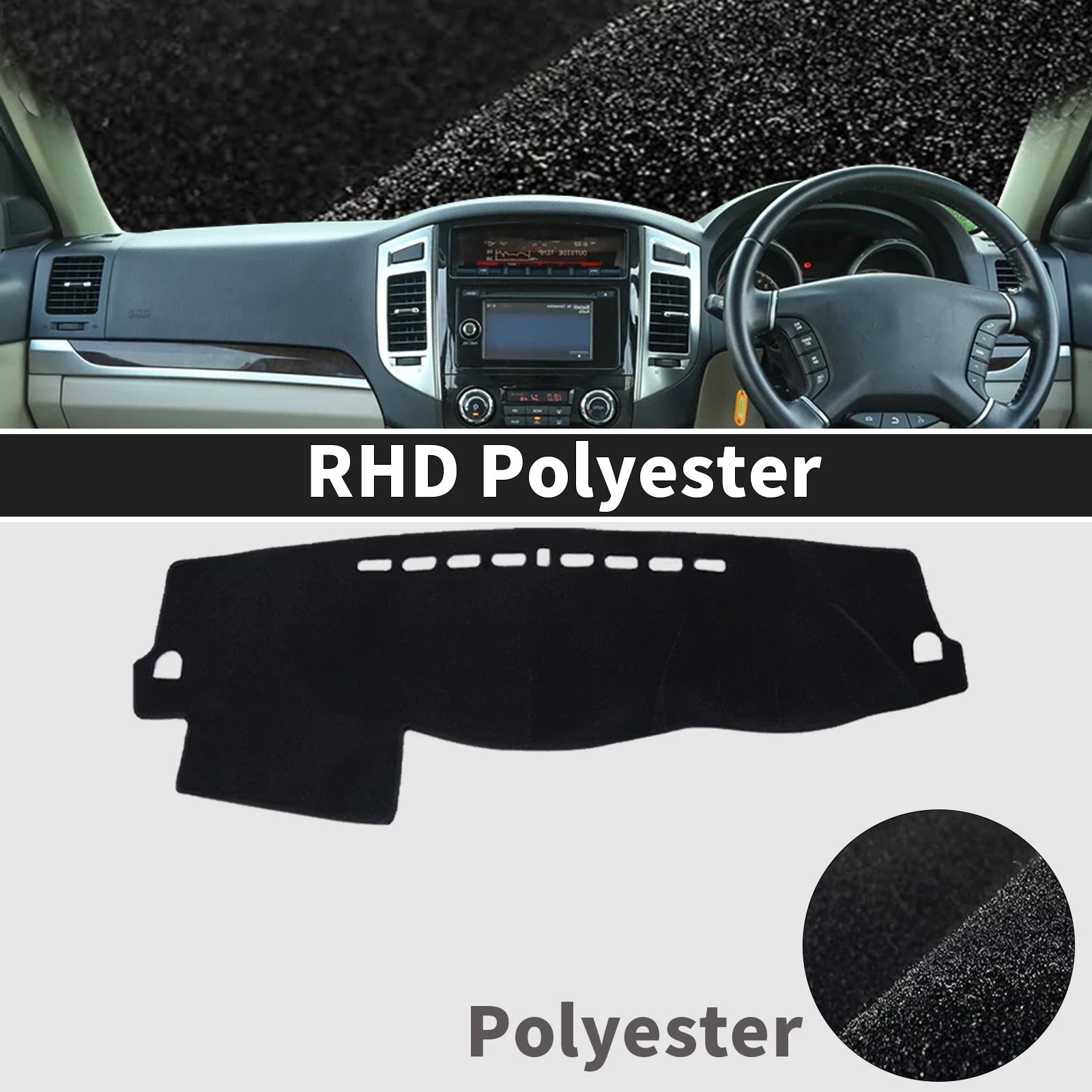 for Mitsubishi Pajero Shogun Montero 2006-2020 V80 V87 V93 V97 Dashmat Dashboard Cover Pad Protective Carpet DashMat Sunshade