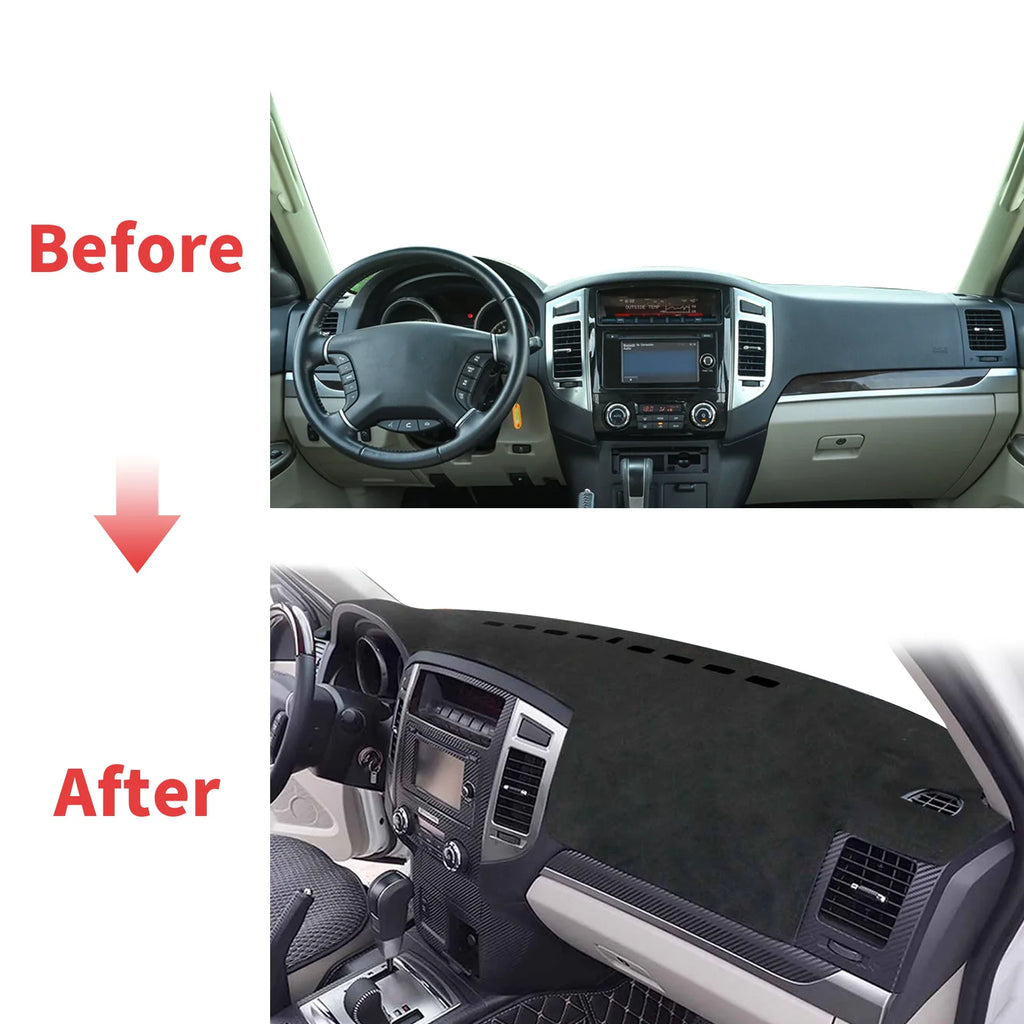 for Mitsubishi Pajero Shogun Montero 2006-2020 V80 V87 V93 V97 Dashmat Dashboard Cover Pad Protective Carpet DashMat Sunshade