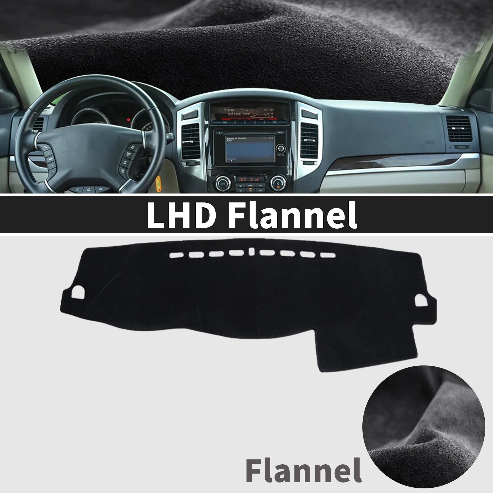 for Mitsubishi Pajero Shogun Montero 2006-2020 V80 V87 V93 V97 Dashmat Dashboard Cover Pad Protective Carpet DashMat Sunshade