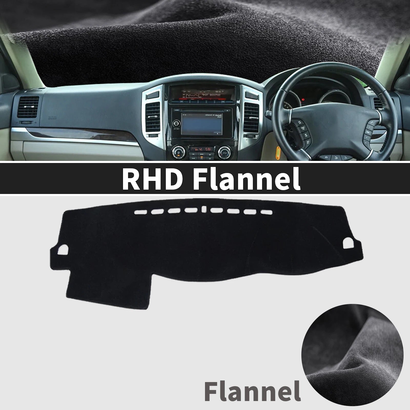 for Mitsubishi Pajero Shogun Montero 2006-2020 V80 V87 V93 V97 Dashmat Dashboard Cover Pad Protective Carpet DashMat Sunshade