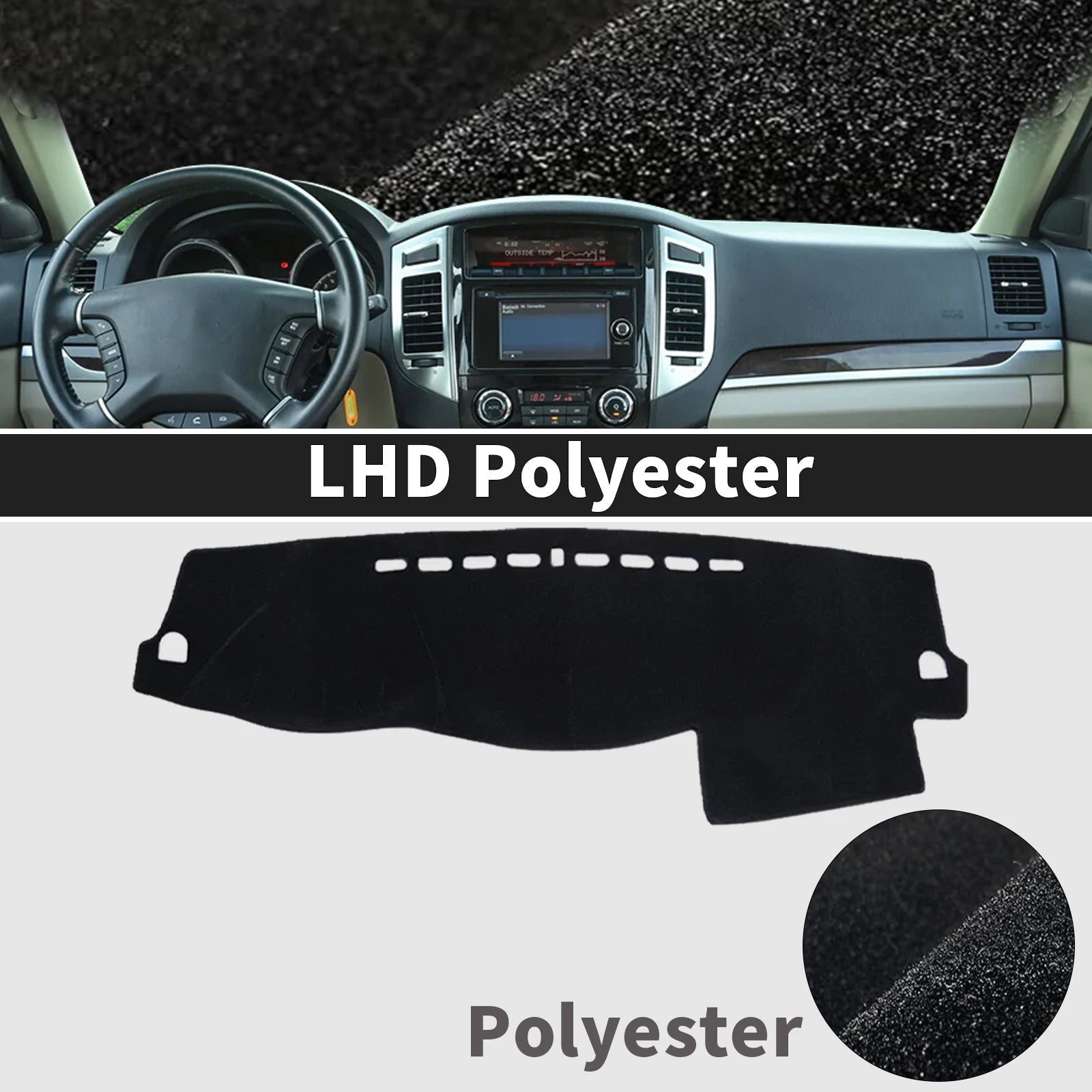 for Mitsubishi Pajero Shogun Montero 2006-2020 V80 V87 V93 V97 Dashmat Dashboard Cover Pad Protective Carpet DashMat Sunshade